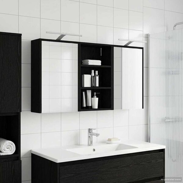 Fürdőszobai Szekrény Szett 3 pcs 126 x 16 x 62.5 cm Faanyag