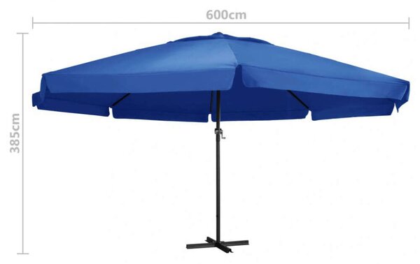 VidaXL Napernyő - Kültéri - Azúrkék - 600 cm