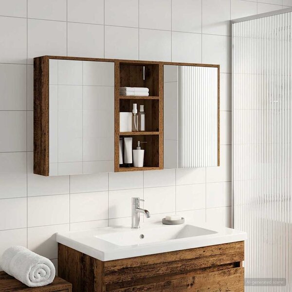 Fürdőszobai Szekrény Szett 3 pcs 116 x 16 x 62,5 cm Faanyag