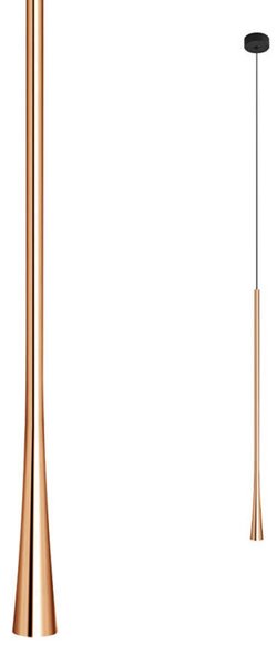 ITO LED függőlámpa, matt fekete, rose-gold, 60cm