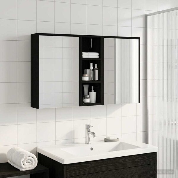 Fürdőszobai Szekrény Szett 3 pcs 106 x 16 x 62,5 cm Faanyag