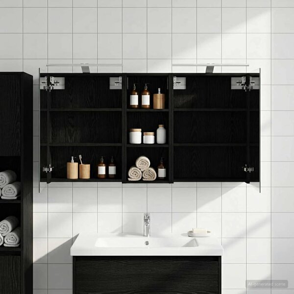 Fürdőszobai Szekrény Szett 3 pcs 130 x 14,5 x 70 cm Faanyag