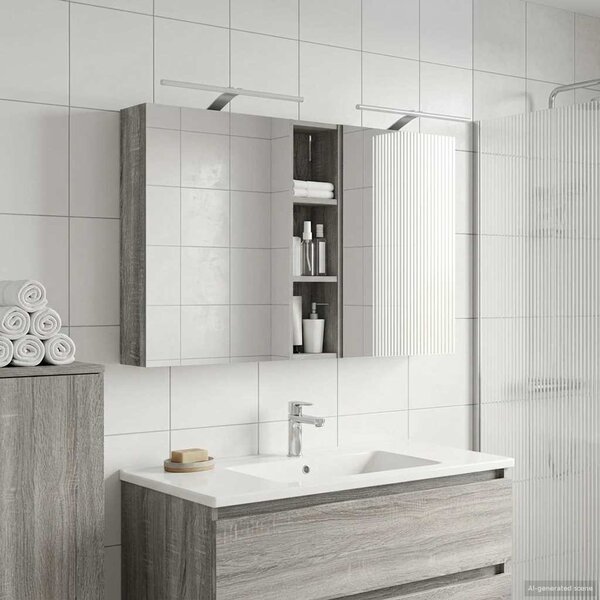 Fürdőszobai Szekrény Szett 3 pcs 120 x 14,5 x 70 cm Faanyag