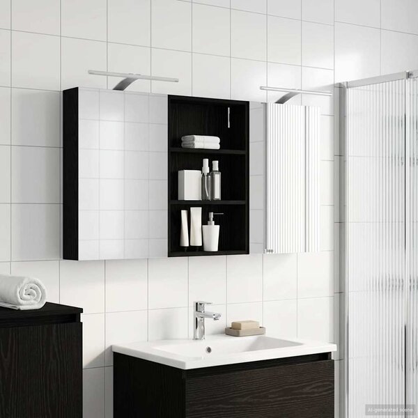 Fürdőszobai Szekrény Szett 3 pcs 120 x 10,5 x 60,5 cm Faanyag