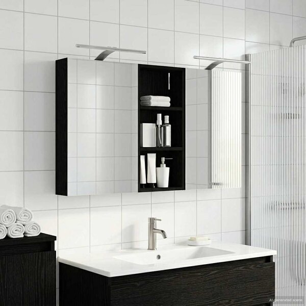 Fürdőszobai Szekrény Szett 3 pcs 110 x 10,5 x 60,5 cm Faanyag
