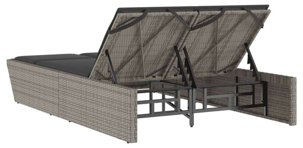 VidaXL Dupla Napozóágy - Polyrattan - 200cm