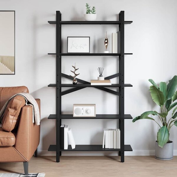 VidaXL Könyvespolc Fekete tölgy 100 x 33,5 x 178 cm Faanyag