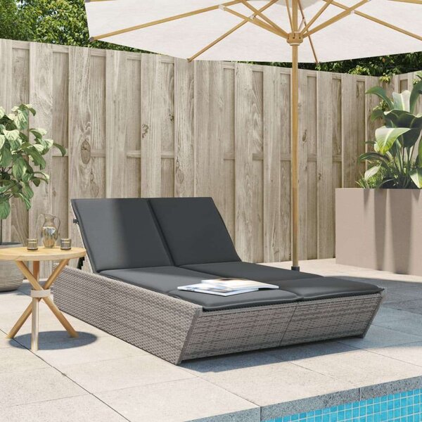VidaXL Dupla Napozóágy - Polyrattan - 200cm