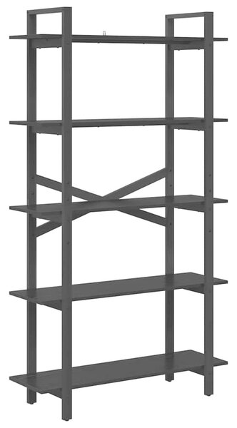 VidaXL Könyvespolc Fekete tölgy 100 x 33,5 x 178 cm Faanyag