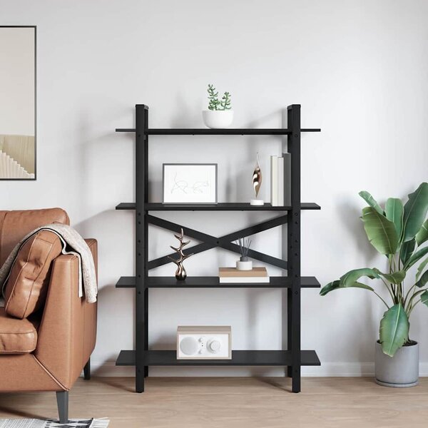 VidaXL Könyvespolc Fekete tölgy 100 x 33,5 x 140 cm Faanyag