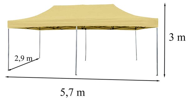 Összecsukható kerti pavilon 3x6 m bézs