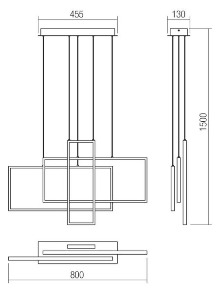 PLANAO LED csillár, matt fehér, 60W