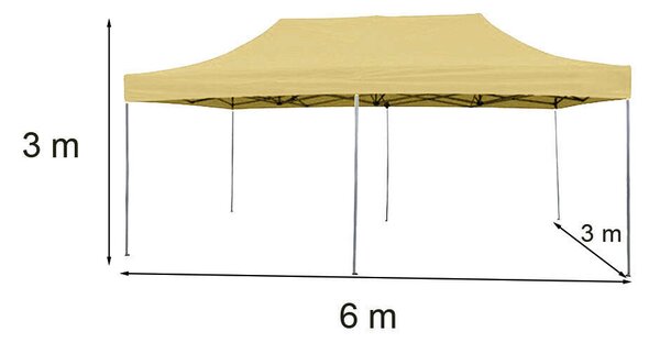 Összecsukható kerti pavilon 3x6 m bézs