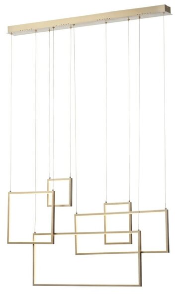PLANAO LED csillár, matt réz, 100x15 cm