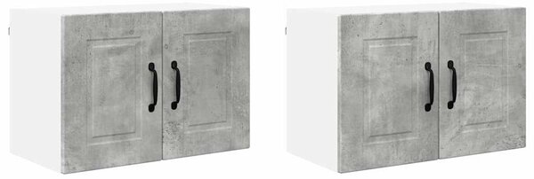 VidaXL Fali Szekrény PORTO 2 pcs Beton Szürke 60 x 31 x 40 cm Faanyag