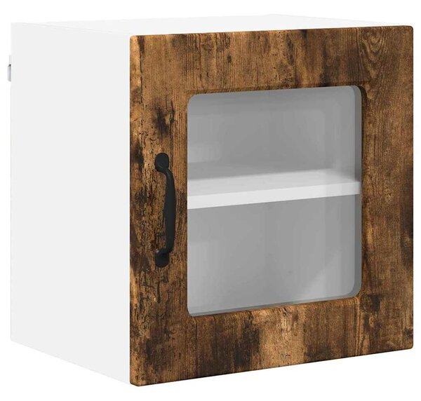 VidaXL Fali üveges szekrény PORTO 2 pcs Füstölt tölgy 40 x 31 x 40 cm