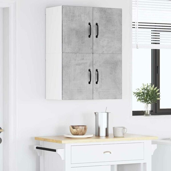 VidaXL Fali Szekrény PORTO 2 pcs Beton Szürke 60 x 31 x 40 cm Faanyag