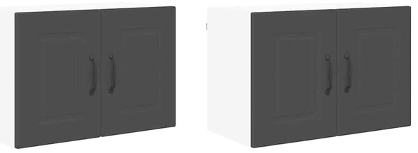 VidaXL Konyhaszekrény polcokkal 2 pcs Fekete 60 x 31 x 40 cm Faanyag