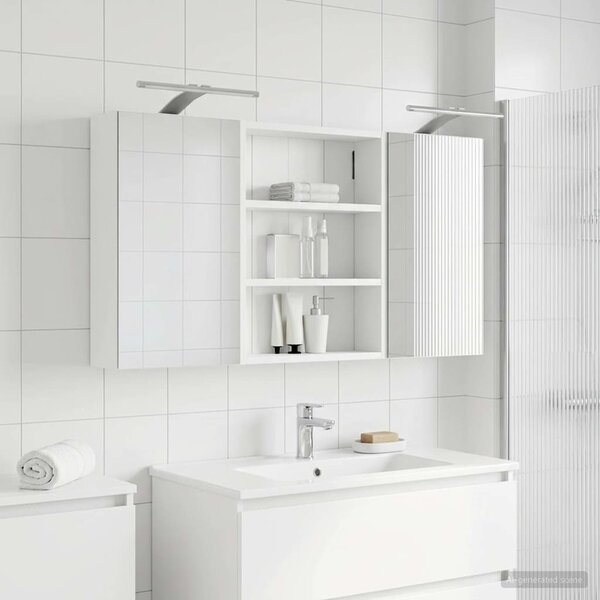 Fürdőszobai Szekrény Szett 3 pcs 100 x 10,5 x 50 cm Faanyag