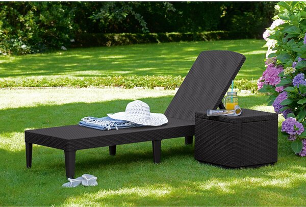 Keter ALLIBERT JAIPUR exkluzív polyrattan kerti nyugágy - barna - 188 cm (8711245144894)