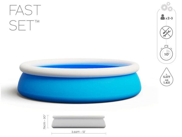 Bestway Rodos 76x366cm Felfújható medence vízforgatóval és szűrővel - kék
