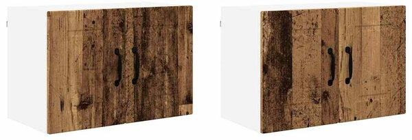 VidaXL Konyhaszekrény polcokkal 2 pcs Öreg fa 60 x 31 x 40 cm Faanyag