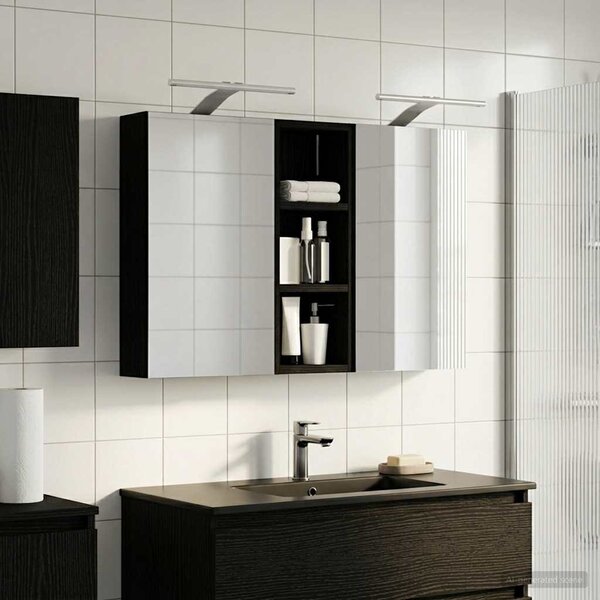 Fürdőszobai Szekrény Szett 3 pcs 80 x 10,5 x 50 cm Faanyag