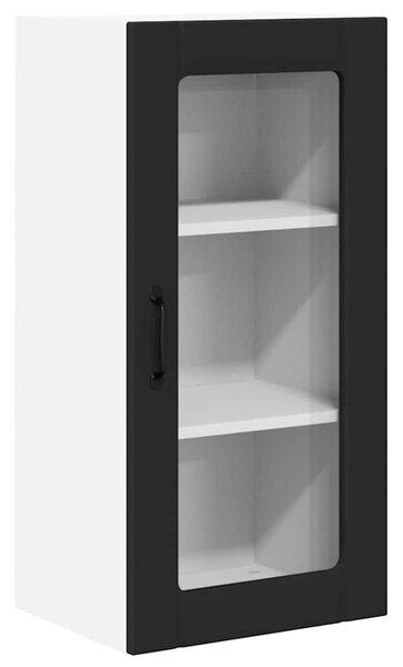 VidaXL Konyhaszekrény polcokkal 2 pcs Fekete 40 x 31 x 80 cm Faanyag