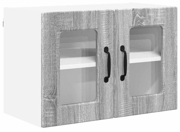 VidaXL Fali üveges szekrény PORTO 2 pcs Szürke Sonoma 60 x 31 x 40 cm
