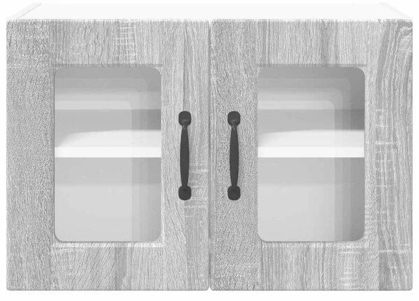 VidaXL Fali üveges szekrény PORTO 2 pcs Szürke Sonoma 60 x 31 x 40 cm