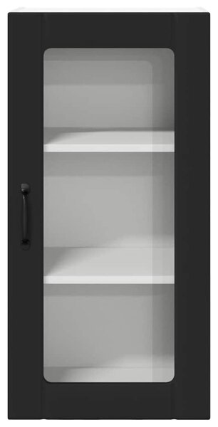 VidaXL Konyhaszekrény polcokkal 2 pcs Fekete 40 x 31 x 80 cm Faanyag
