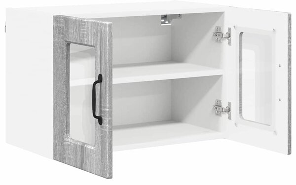 VidaXL Fali üveges szekrény PORTO 2 pcs Szürke Sonoma 60 x 31 x 40 cm