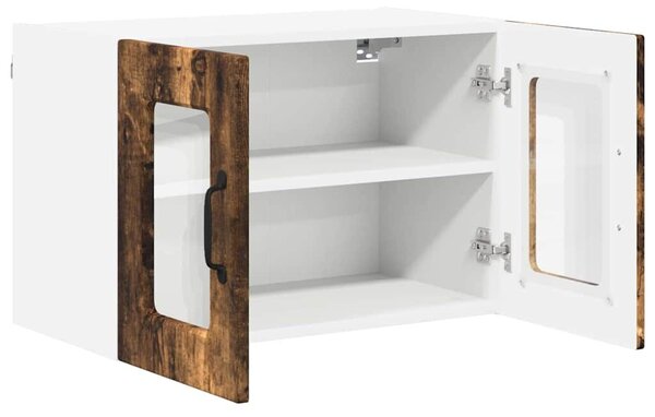 VidaXL Fali üveges szekrény PORTO 2 pcs Füstölt tölgy 60 x 31 x 40 cm