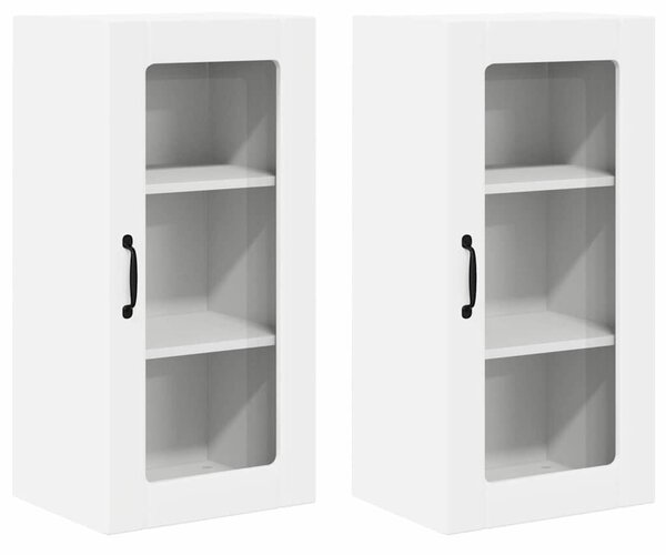 VidaXL Konyhaszekrény polcokkal 2 pcs Fehér 40 x 31 x 80 cm Faanyag