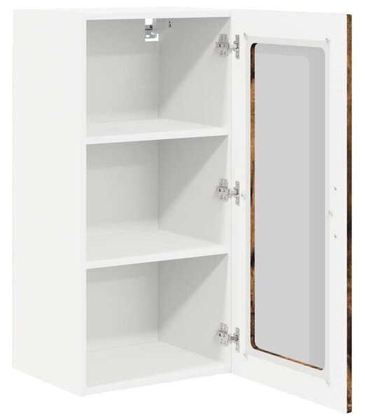 VidaXL Fali üveges szekrény PORTO 2 pcs Füstölt tölgy 40 x 31 x 80 cm