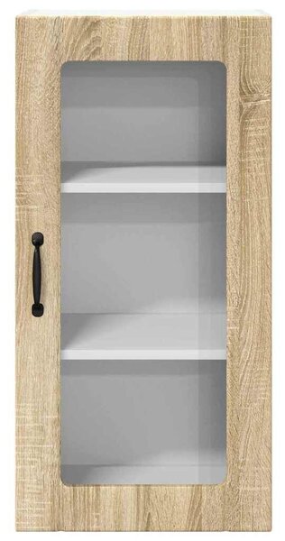 VidaXL Fali üveges szekrény PORTO 2 pcs Sonoma tölgy 40 x 31 x 80 cm