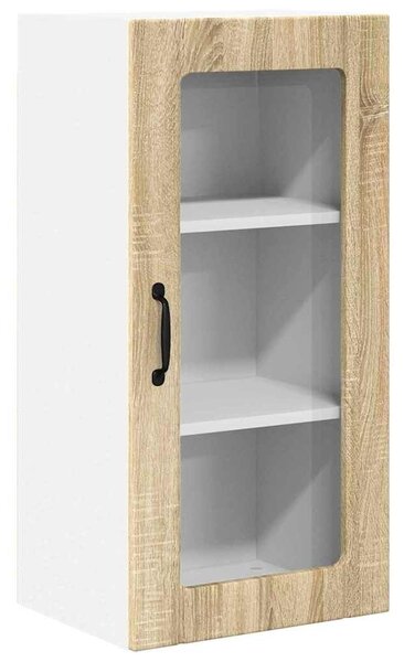 VidaXL Fali üveges szekrény PORTO 2 pcs Sonoma tölgy 40 x 31 x 80 cm