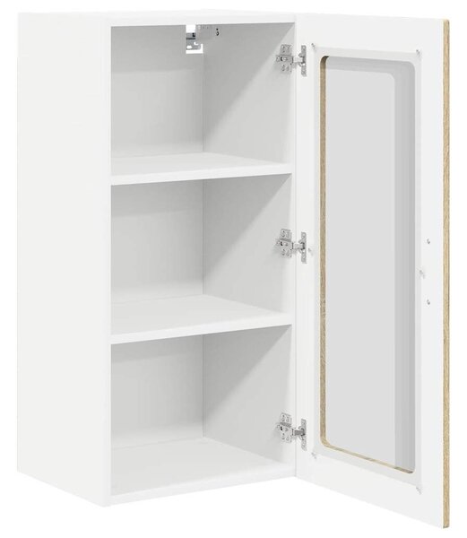 VidaXL Fali üveges szekrény PORTO 2 pcs Sonoma tölgy 40 x 31 x 80 cm