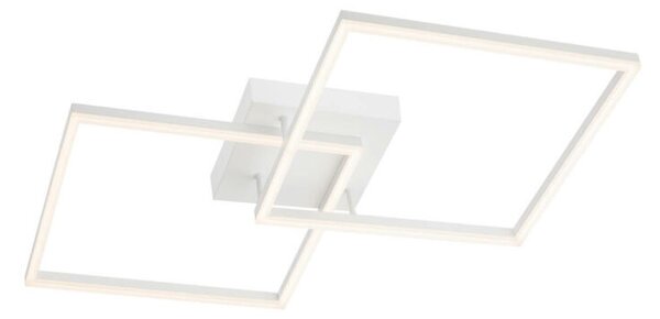 KLEE modern LED mennyezeti lámpa matt fehér szatén ernyővel/búrával,57W melegfényű 3000K