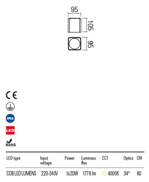 XIXO kültéri LED spotlámpa sötétszűrke D: 10cm