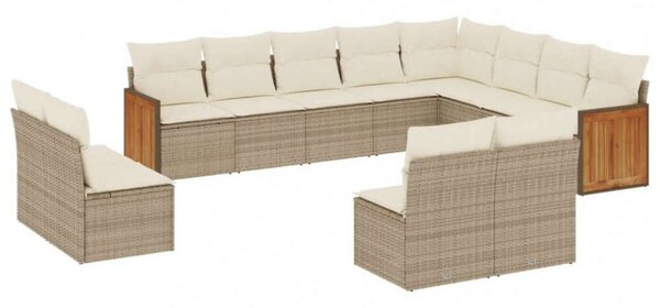 VidaXL Polyrattan Kerti Ülőgarnitúra - 12 részes - Bézs
