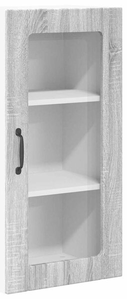 VidaXL Fali üveges szekrény PORTO 2 pcs Szürke Sonoma 40 x 31 x 80 cm