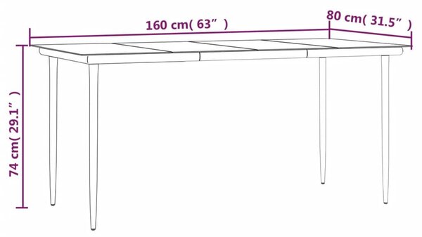 VidaXL 5 részes bézs polyrattan kerti étkezőgarnitúra párnákkal