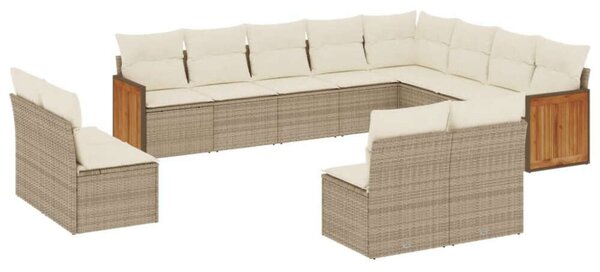 VidaXL Polyrattan Kerti Ülőgarnitúra - 12 részes - Bézs