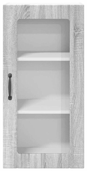 VidaXL Fali üveges szekrény PORTO 2 pcs Szürke Sonoma 40 x 31 x 80 cm