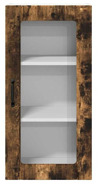 VidaXL Fali üveges szekrény PORTO 2 pcs Füstölt tölgy 40 x 31 x 80 cm