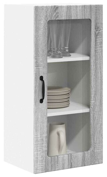 VidaXL Fali üveges szekrény PORTO 2 pcs Szürke Sonoma 40 x 31 x 80 cm