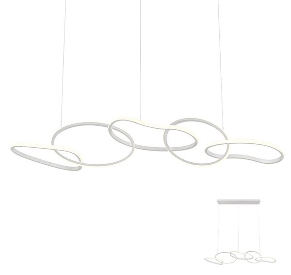 BIAS modern LED csillár, matt fehér, ötös