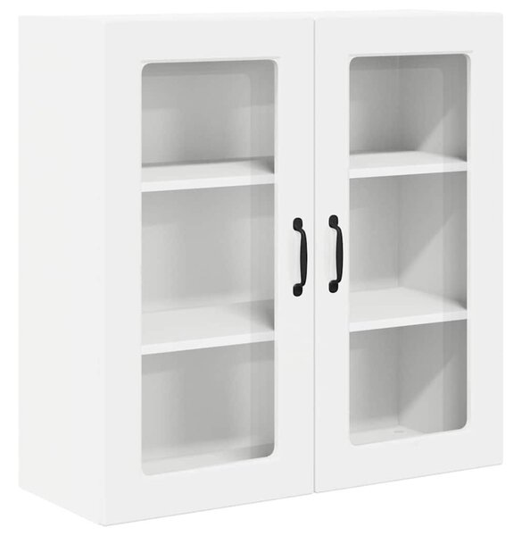 VidaXL Fali üveges szekrény PORTO Magas Fényű Fehér 80 x 31 x 80 cm
