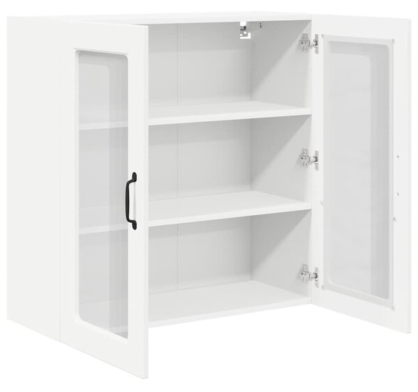 VidaXL Fali üveges szekrény PORTO Fehér 80 x 31 x 80 cm Szerelt Fa